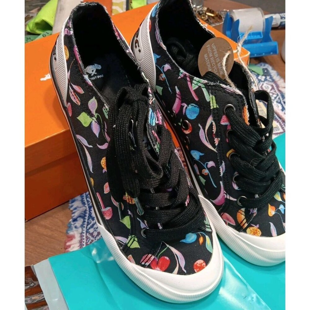 Rocket Dog (8.5M) Ladies Black Sneakers Recycled Material Multi Colored‎ #2